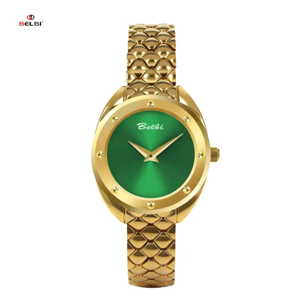 Design Belbi Women's Blue Dial Stainless Steel Watch with Scale-Link Bracelet Watches - 19