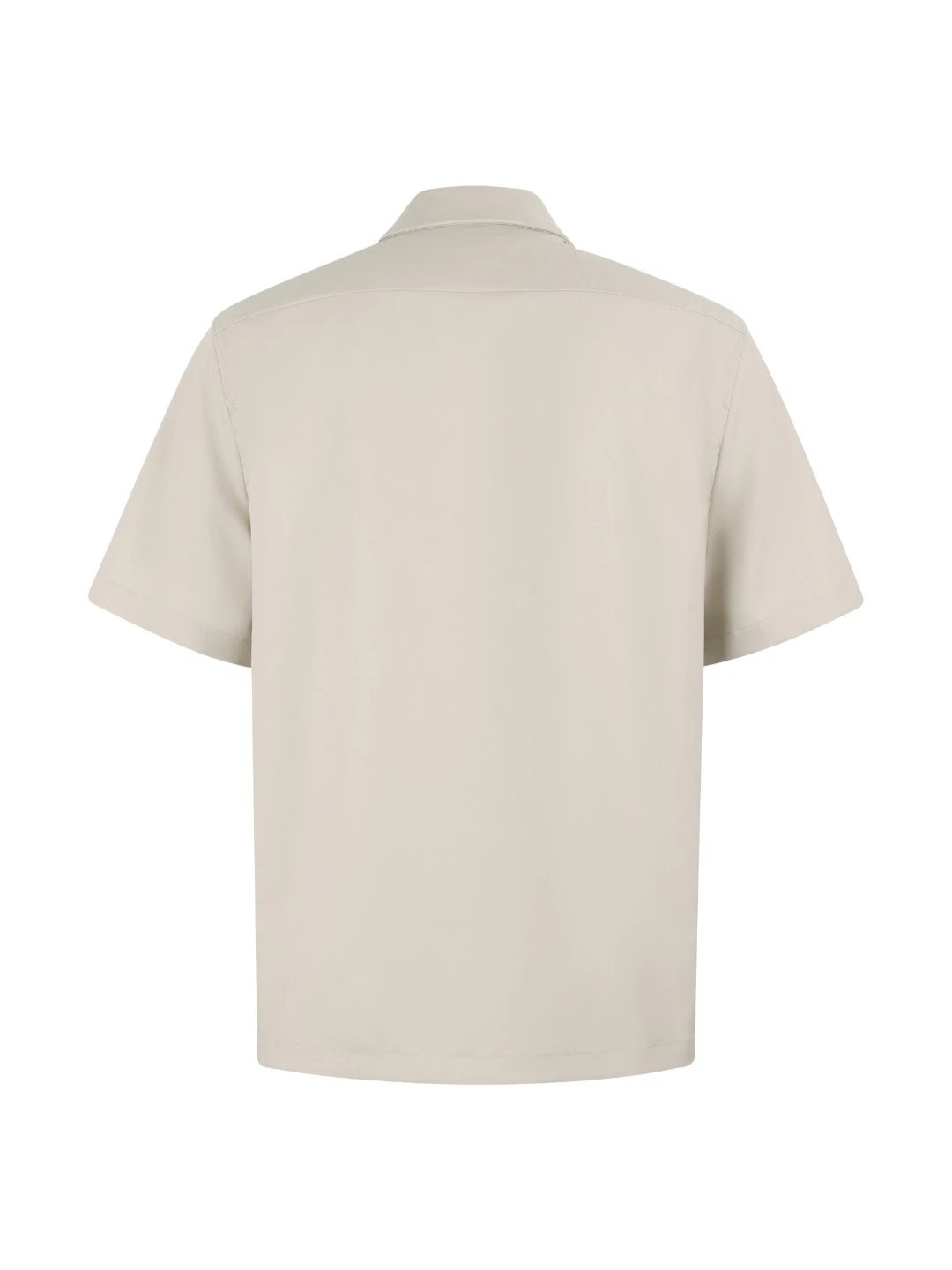 Design Short-Sleeve Button-Up Shirt Beige Tops Shirt - 4