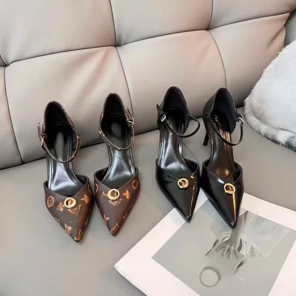 Design Pointed-Toe Mary Jane Stiletto Heels Black - 4