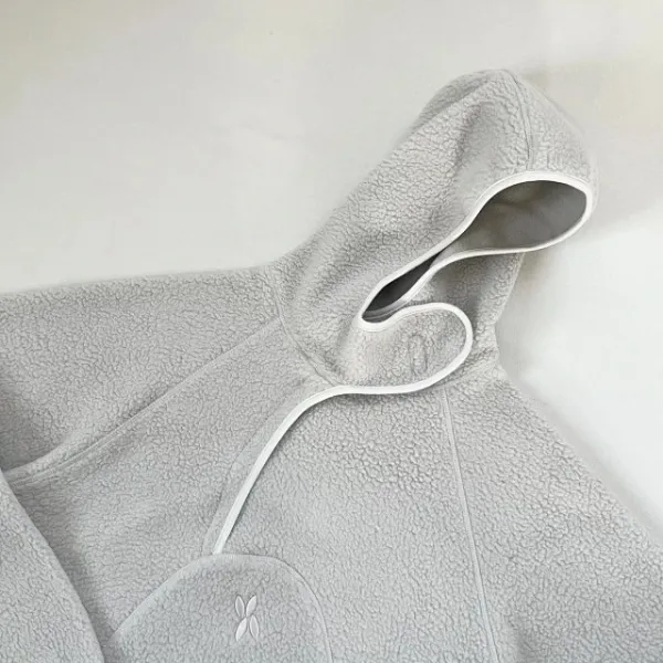 Design Fleece Cropped Hoodie White - 12