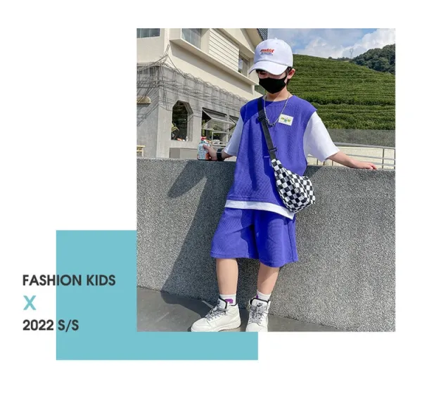 Design Hoewmol Patchwork Knit T-Shirt Set Black / White Sets - 12