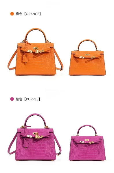 Hermès Kelly Mini Crocodile Gray Handbag - 33