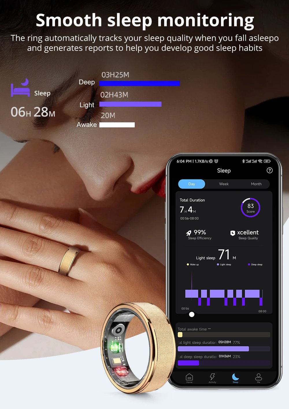 Design COLMi Smart Ring Black Smartwatch Smartwatches - 8