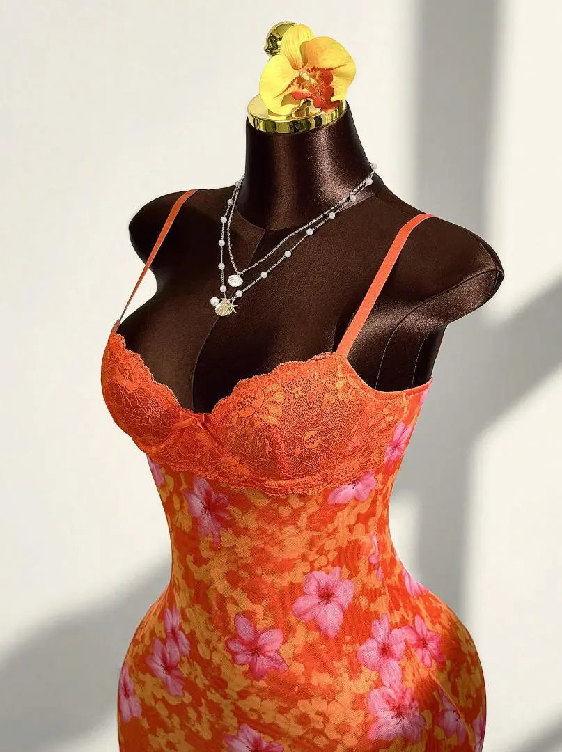 Design Leopard Print Lace Trim Bodysuit Yellow Underwear - 4