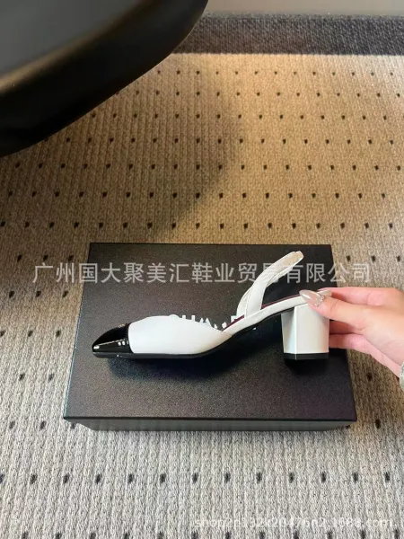 HAN Slingback Square-Toe Heels Black - 9
