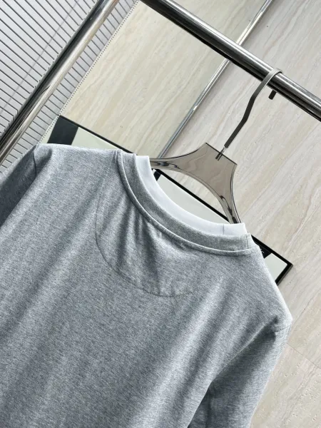 Prada Re-Nylon Triangle Logo T-Shirt Navy and White - 15