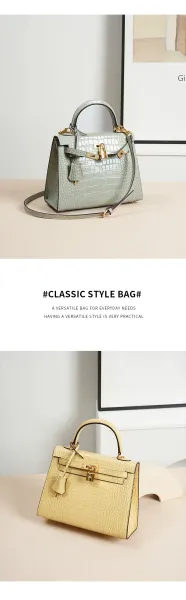 Hermès Kelly Mini Crocodile Gray Handbag - 12