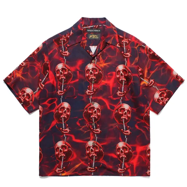 Design Wacko Maria Lucha Libre Fight Club Hawaiian Shirt Blue Shirt - 29