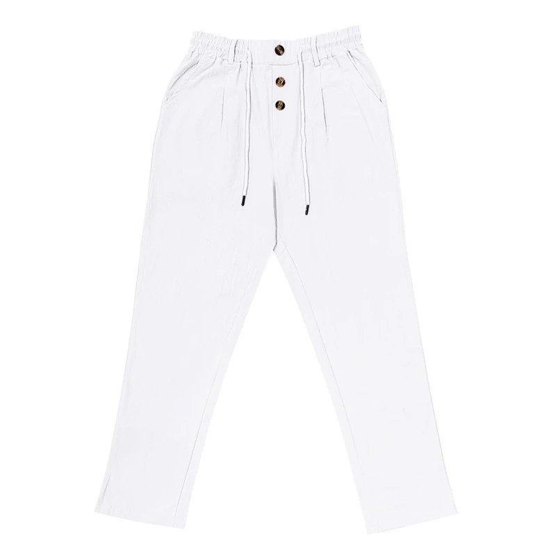 Design Wide-Leg Linen-Blend Trousers Black Pants - 17