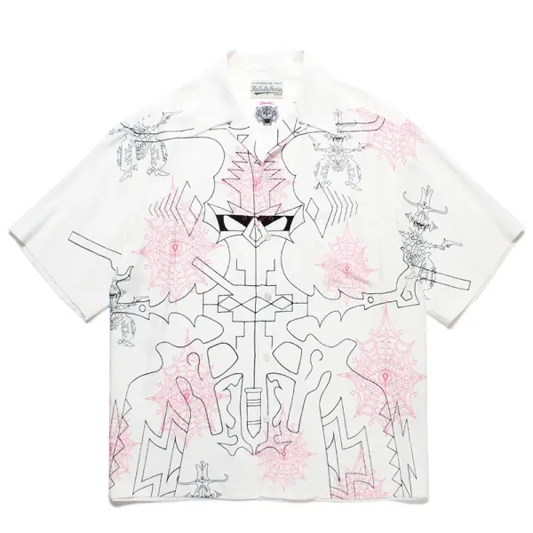 Design Wacko Maria Lucha Libre Fight Club Hawaiian Shirt Blue Shirt - 46