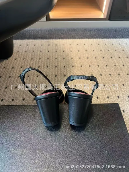 HAN Slingback Square-Toe Heels Black - 17