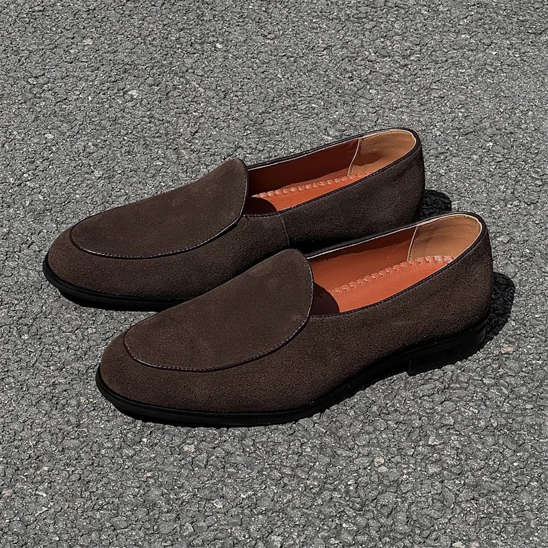 Suede Loafers Brown Casual Shoes
