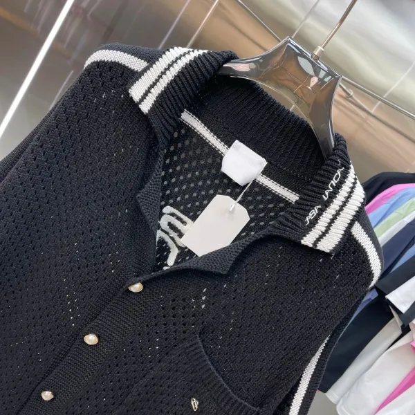 Design ASA LANCA Knit Set Black with White Stripe Sweater and Shorts Sets - 4