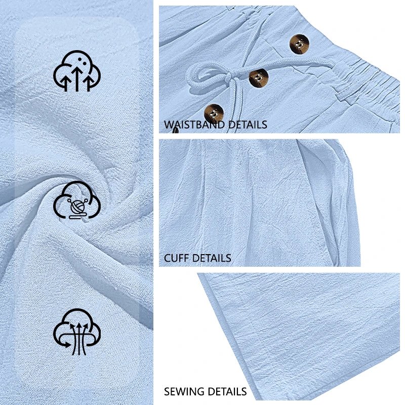 Design Wide-Leg Linen-Blend Trousers Black Pants - 14