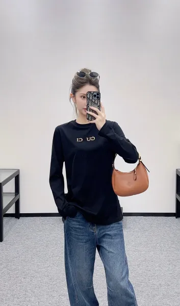 Gucci Crystal-Embellished 'GU CI' Long-Sleeve T-Shirt Black - 6