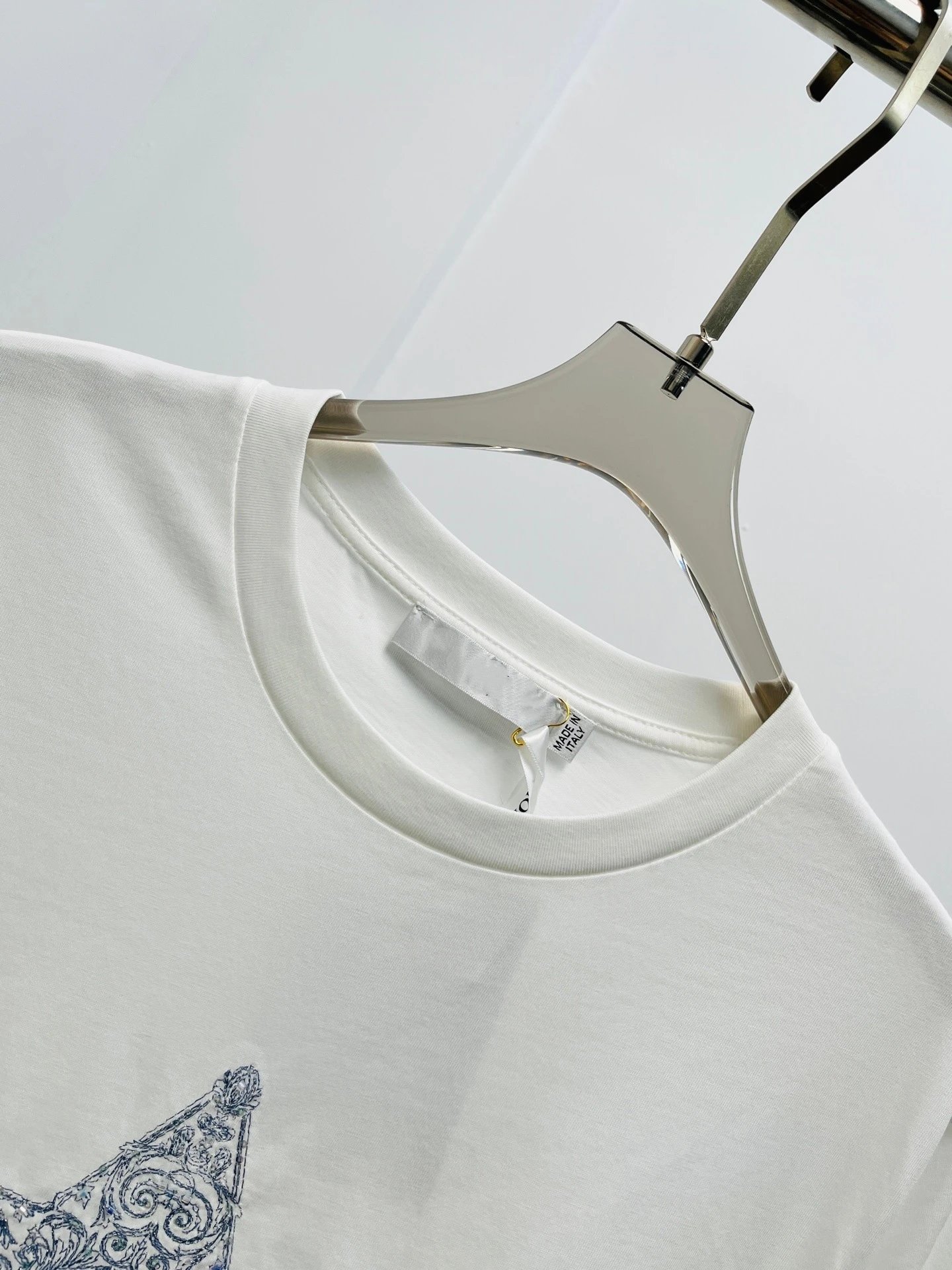 Dior Star Embroidered White T-Shirt - 8