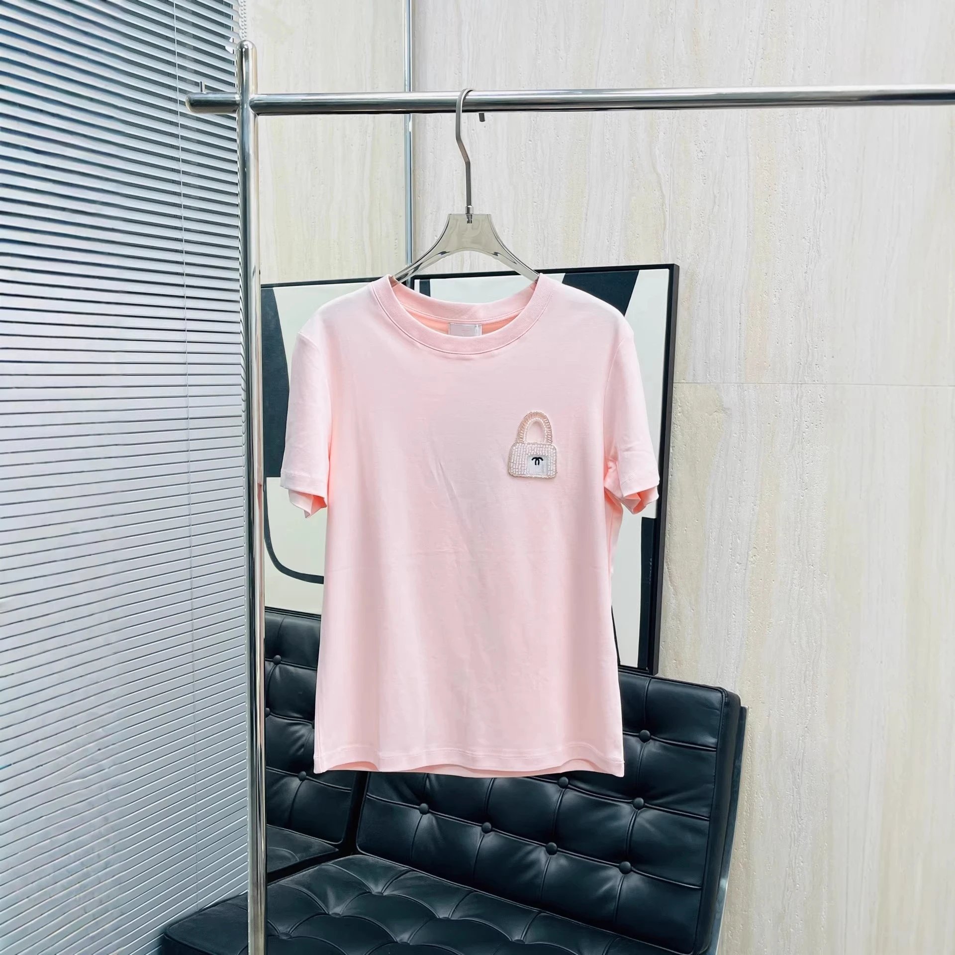 Cotton T-Shirt White Embellished Lock Patch Casual