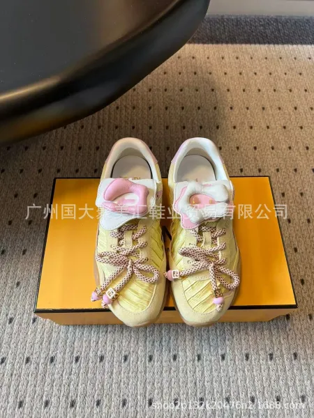 Fendi Bow-Strap Pink Suede Sneakers - 3