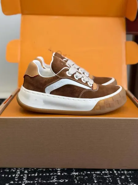 Hogan H222 Sneakers Brown Suede White Rubber Sole Sneakers - 1