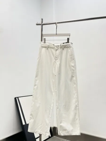 Design Wide-Leg Drawstring Waist Pants Black - 7