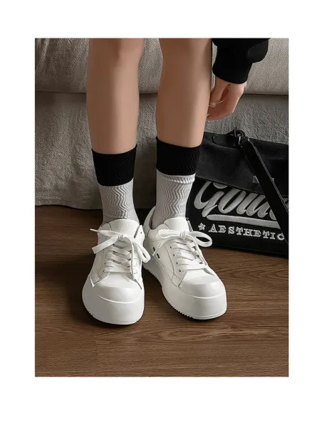 Design Chunky Platform Sneakers White - 19