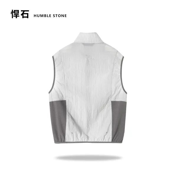 Design Humble Stone Grid-Texture Quilted Vest Purple Outerwear.vest - 9