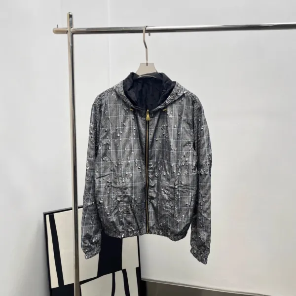 C.P. Company Grid-Print Hooded Windbreaker Gray Outerwear - 6