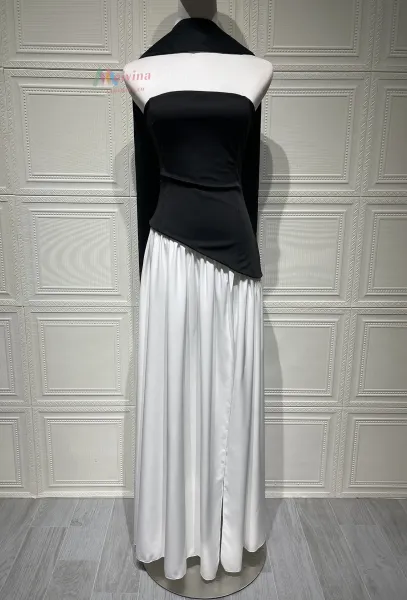 Design Olive Green Asymmetrical Halter Gown Dress.formal Dress - 12