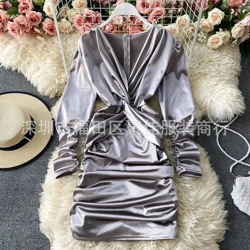 Design Ruched Wrap Mini Dress Collection Multicolor Dresses - 13