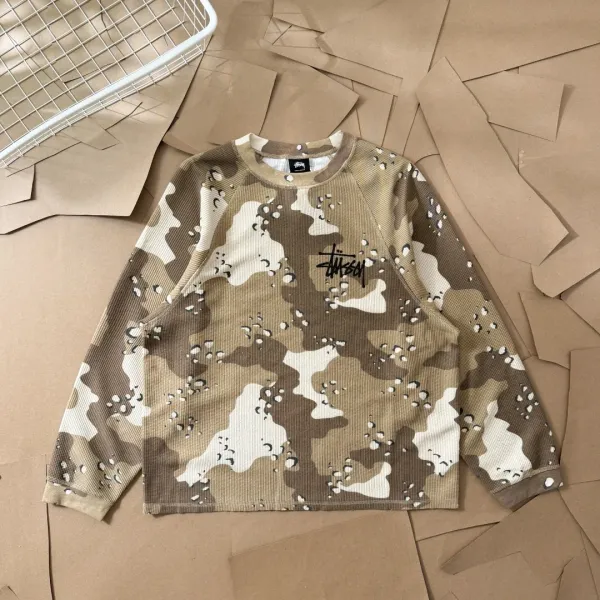Stussy Camo Mesh Oversized Sweatshirt Multicolor Sweater - 16