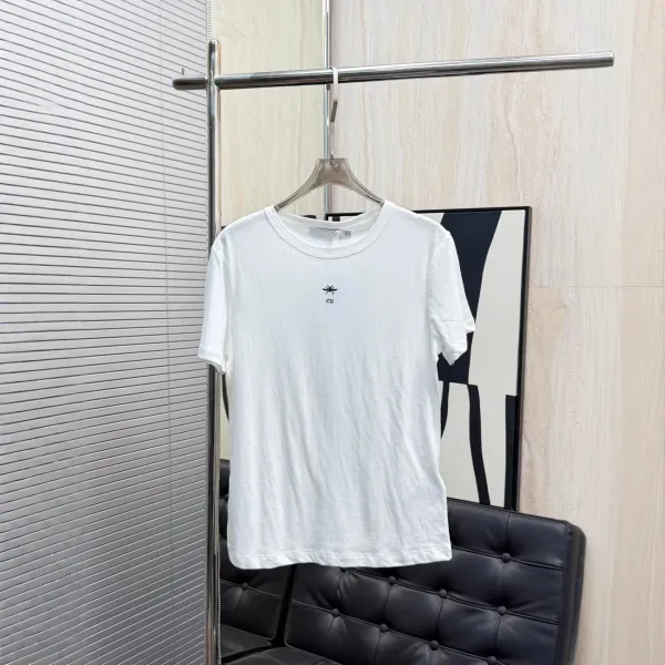 Dior CD Logo Embroidered Black T-Shirt - 3