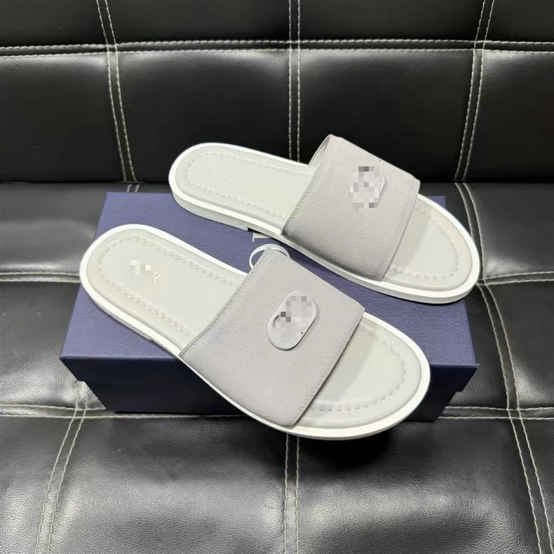 Design Suede Slide Sandals Purple / Black Slippers - 11