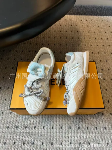 Fendi Bow-Strap Pink Suede Sneakers - 13