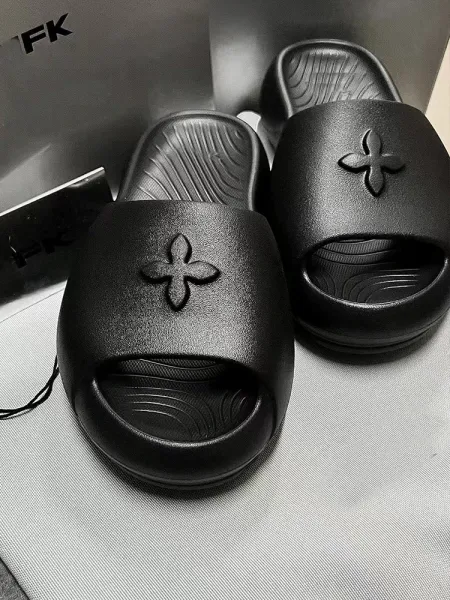 Louis Vuitton Monogram Slide Black Slippers - 9