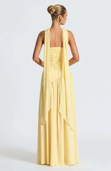 Design Olive Green Asymmetrical Halter Gown Dress.formal Dress - 29
