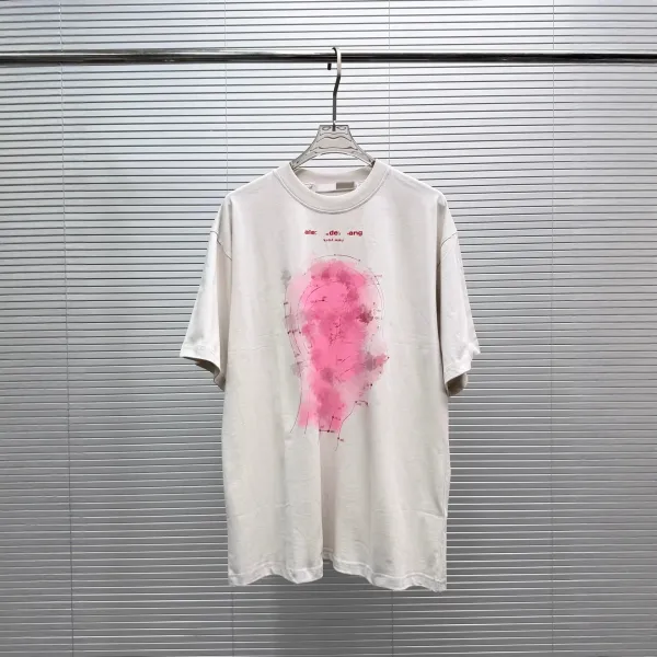 aeae Ale:de:ang Pink Abstract Face Print Oversized T-Shirt T-Shirts - 1