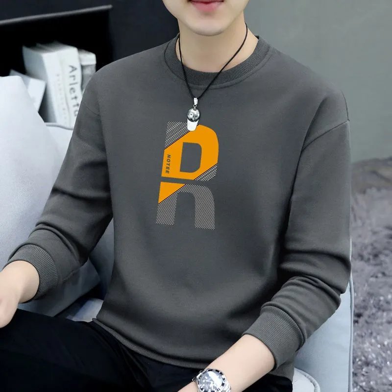 Design Graphic Print Gray Crewneck Sweatshirt Sweater - 2