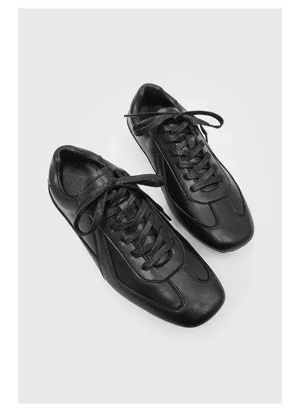 Design Black Leather Low-Top Sneakers - 11