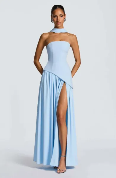 Design Olive Green Asymmetrical Halter Gown Dress.formal Dress - 47