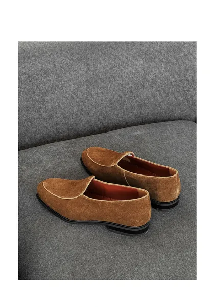 Design Suede Loafer Brown Casual Shoes - 16