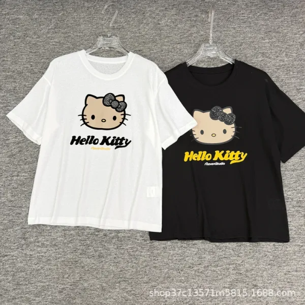 Hello Kitty Graphic Print White Oversized T-Shirt - 3
