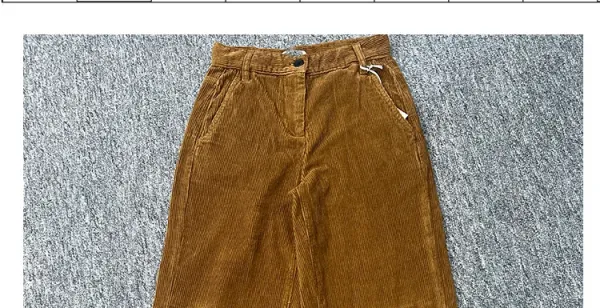 Design Corduroy Wide-Leg Trousers in Mustard Brown Pants - 7