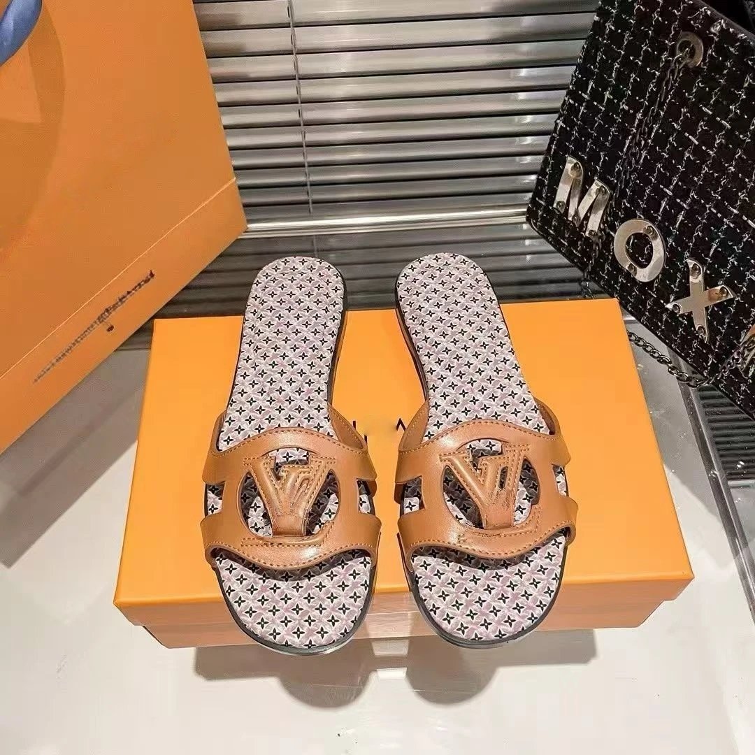 Louis Vuitton LV Archlight Slide Sandals Monogram Canvas Tan Slippers