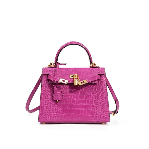 Hermès Kelly Mini II Crocodile Shiny Fuchsia Handbag - 1