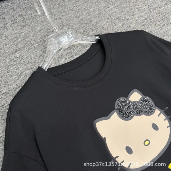 Hello Kitty Graphic Print White Oversized T-Shirt - 13