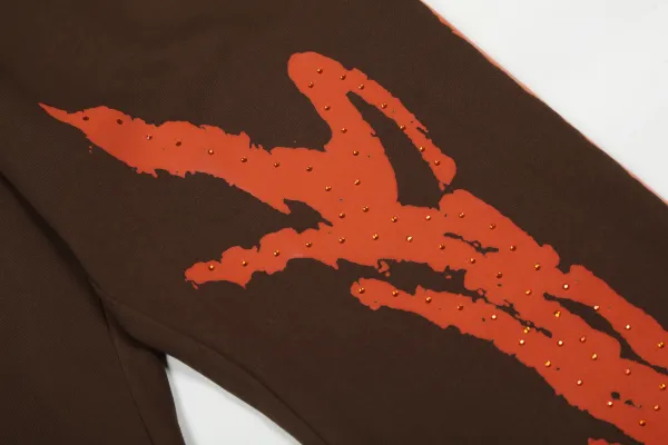 Design Abstract Print Brown Sweatpants - 7