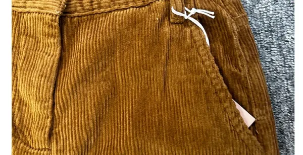 Design Corduroy Wide-Leg Trousers in Mustard Brown Pants - 14