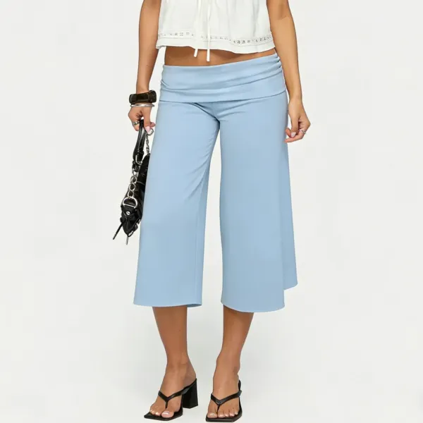 Design Wide-Leg Cropped Pants Pink - 18