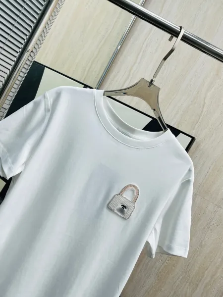 Chanel Lock Embroidery Pink T-Shirt - 11