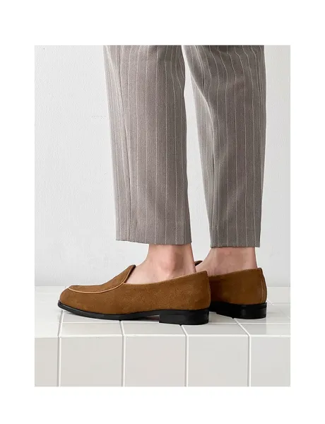 Design Suede Loafer Brown Casual Shoes - 9